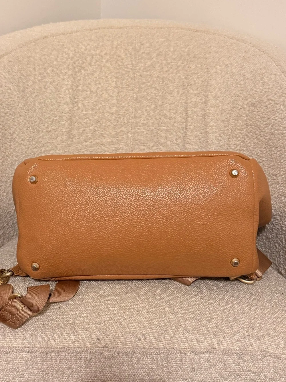 Freshly Picked Tan Leather Backpack Diaper Bag Tote